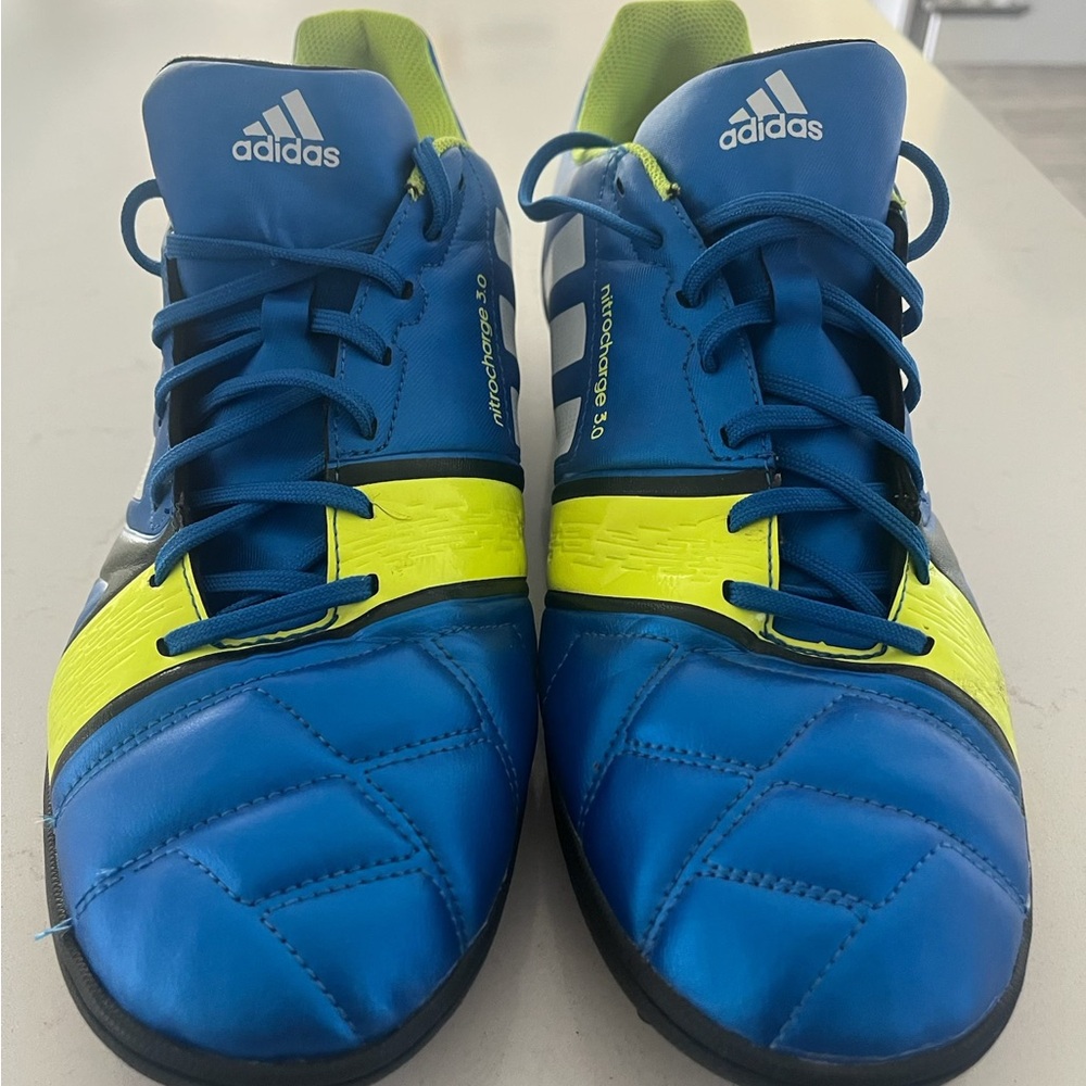 Adidas Blue and Yellow Soccer Shoes